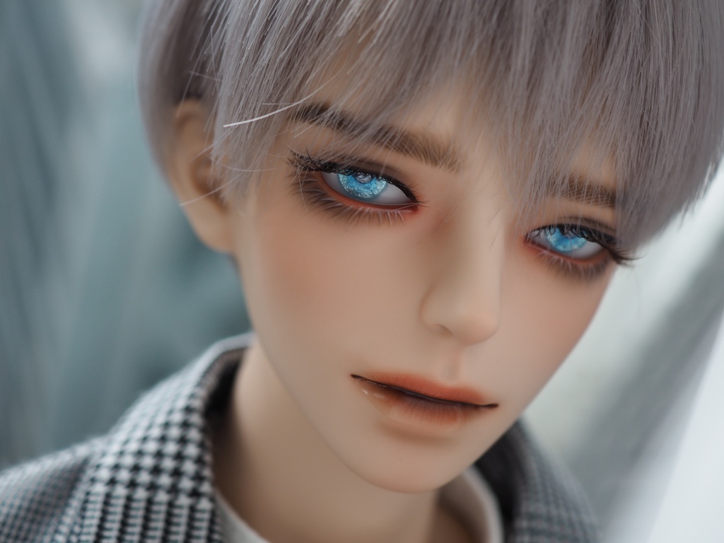 16mm/7mm 小虹彩 ライトブルー(瞳孔シルバー)水彩タイプ 七宝グラスアイ