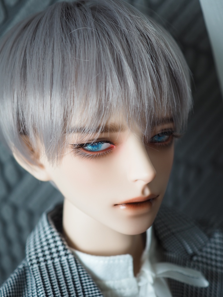 16mm/7mm 小虹彩 ライトブルー(瞳孔シルバー)水彩タイプ 七宝グラスアイ