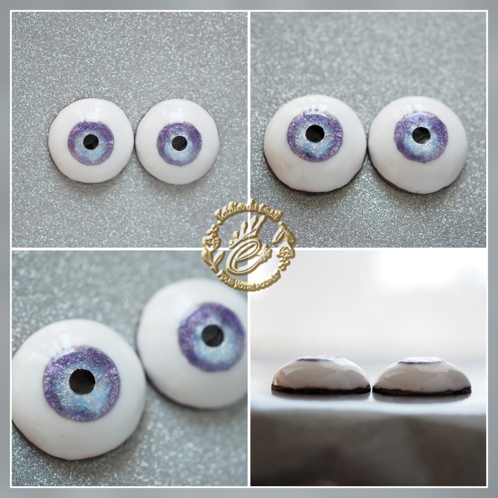 18mm/9.5mm パープル系 水彩タイプ 七宝グラスアイ