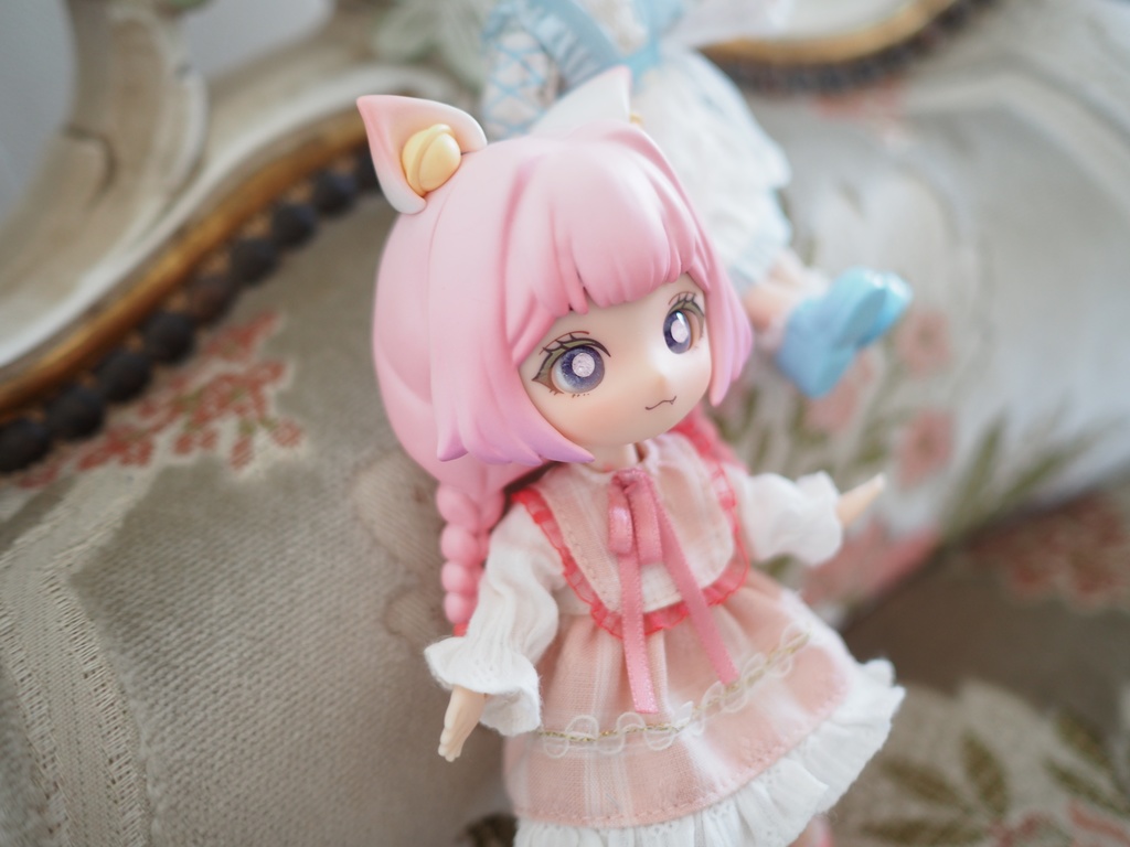 10mm/6.5mm パープル(瞳孔ピンク)水彩タイプ 七宝グラスアイ