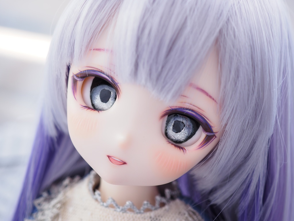 20mm/13-11mm グレー系 アニメ風 水彩タイプ 七宝グラスアイ
