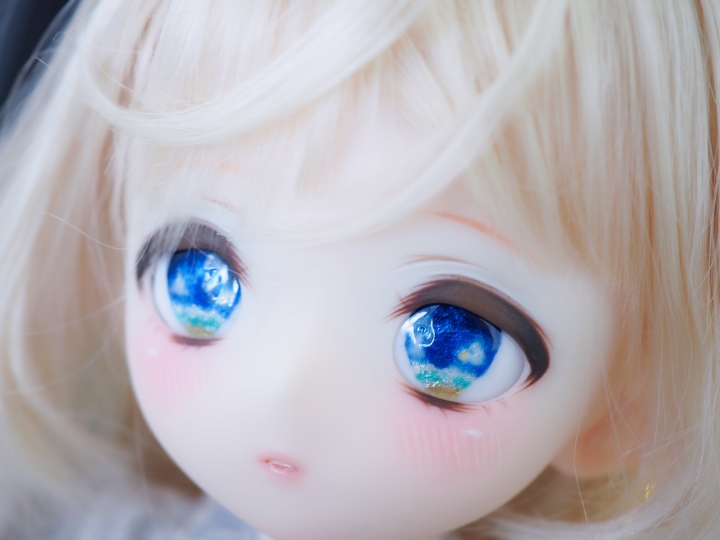 18mm/11-10mm 渚(ブルー系) アニメ風 水彩タイプ 七宝グラスアイ