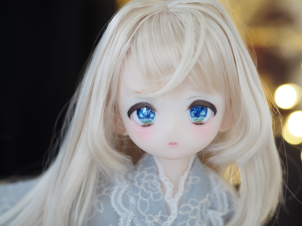 18mm/11-10mm 渚(ブルー系) アニメ風 水彩タイプ 七宝グラスアイ