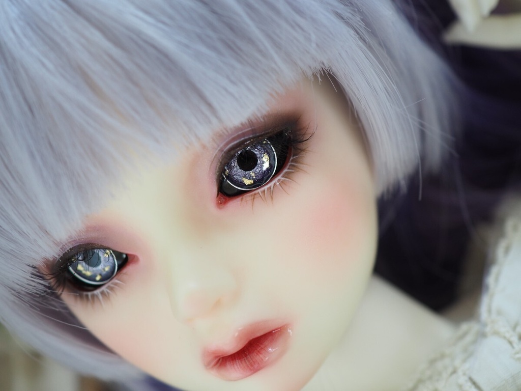 【ハロウィン特別仕様】18mm/9mm 黒白目 パープル+金箔 ジェムタイプ 七宝グラスアイ