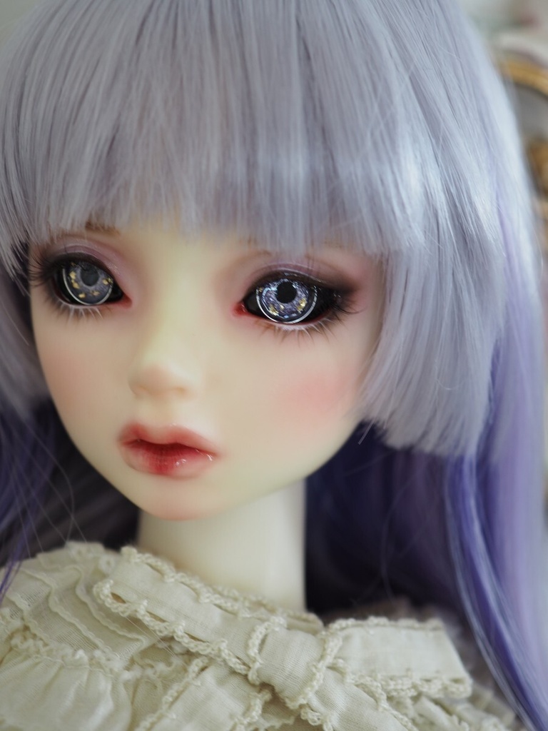 【ハロウィン特別仕様】18mm/9mm 黒白目 パープル+金箔 ジェムタイプ 七宝グラスアイ