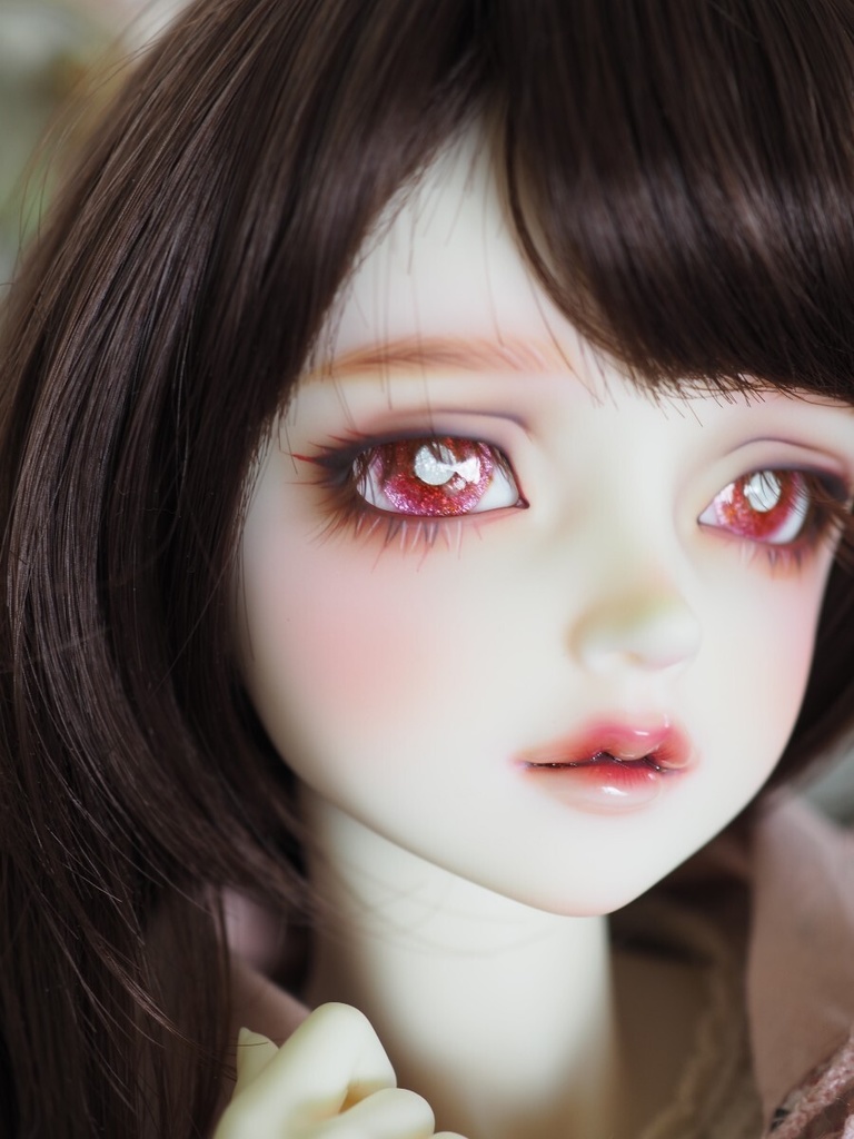 18mm/10mm レッド(瞳孔シルバー)水彩タイプ 七宝グラスアイ ドールアイ