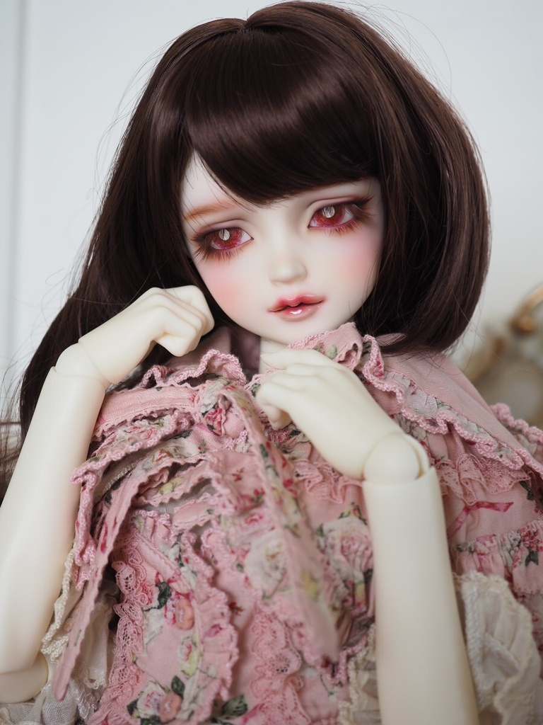 18mm/10mm レッド(瞳孔シルバー)水彩タイプ 七宝グラスアイ ドールアイ