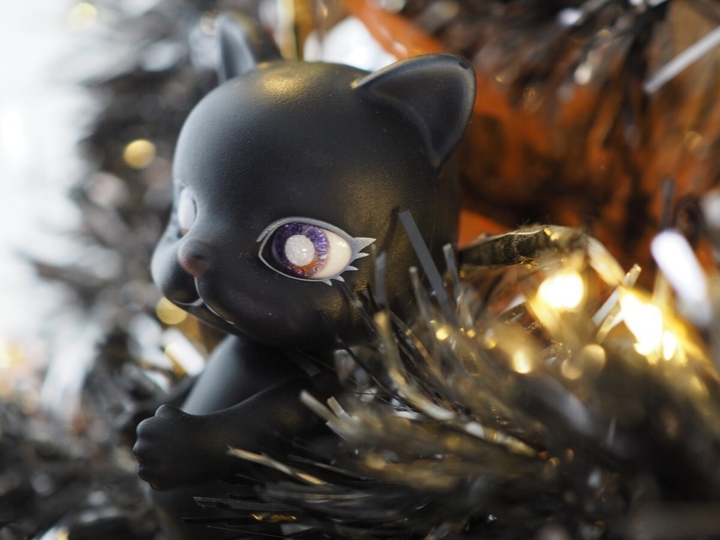 10mm/6.5mm パープル×オレンジ(瞳孔シルバー)水彩タイプ 七宝グラスアイ