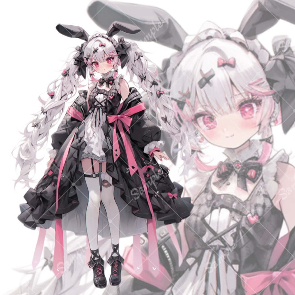 立ち絵素材20 ゴスロリうさ耳少女