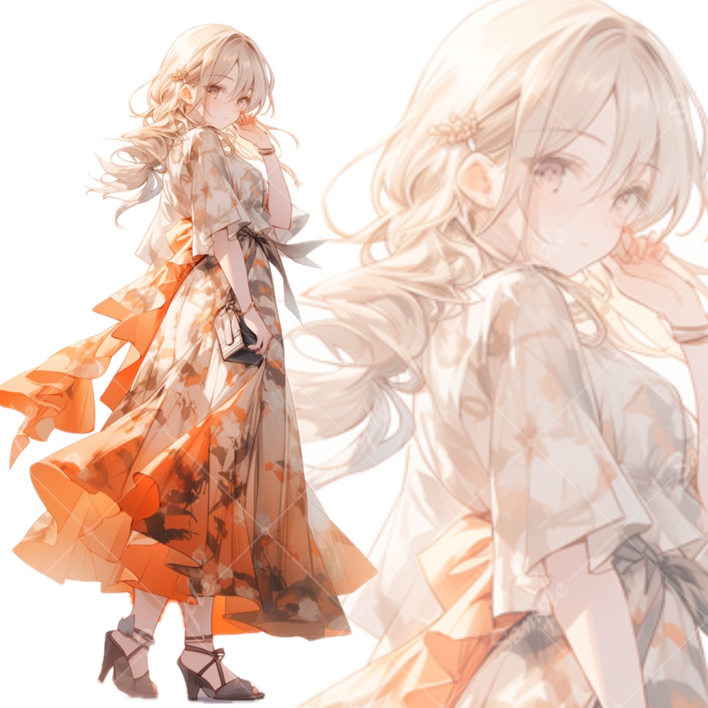 立ち絵素材81 ワンピース 女性