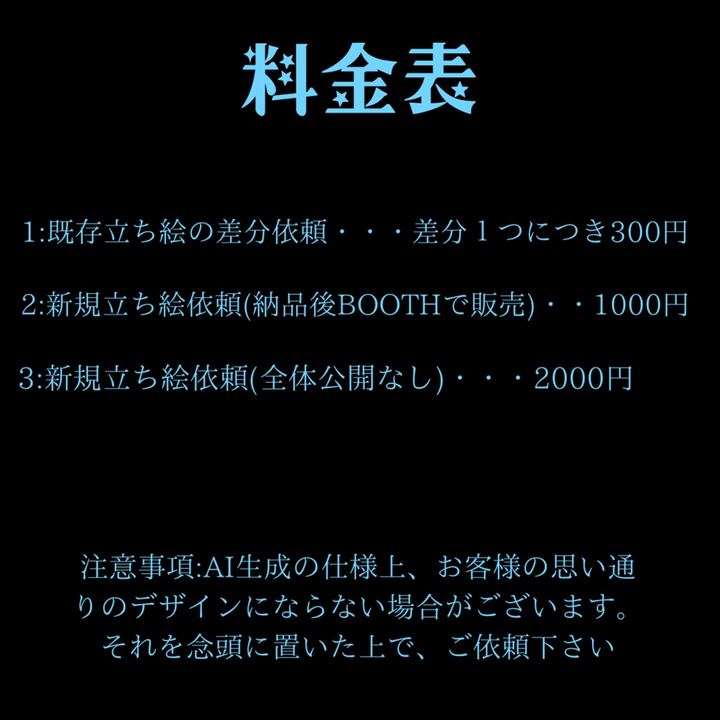 有償立ち絵作成依頼 料金支払いページ