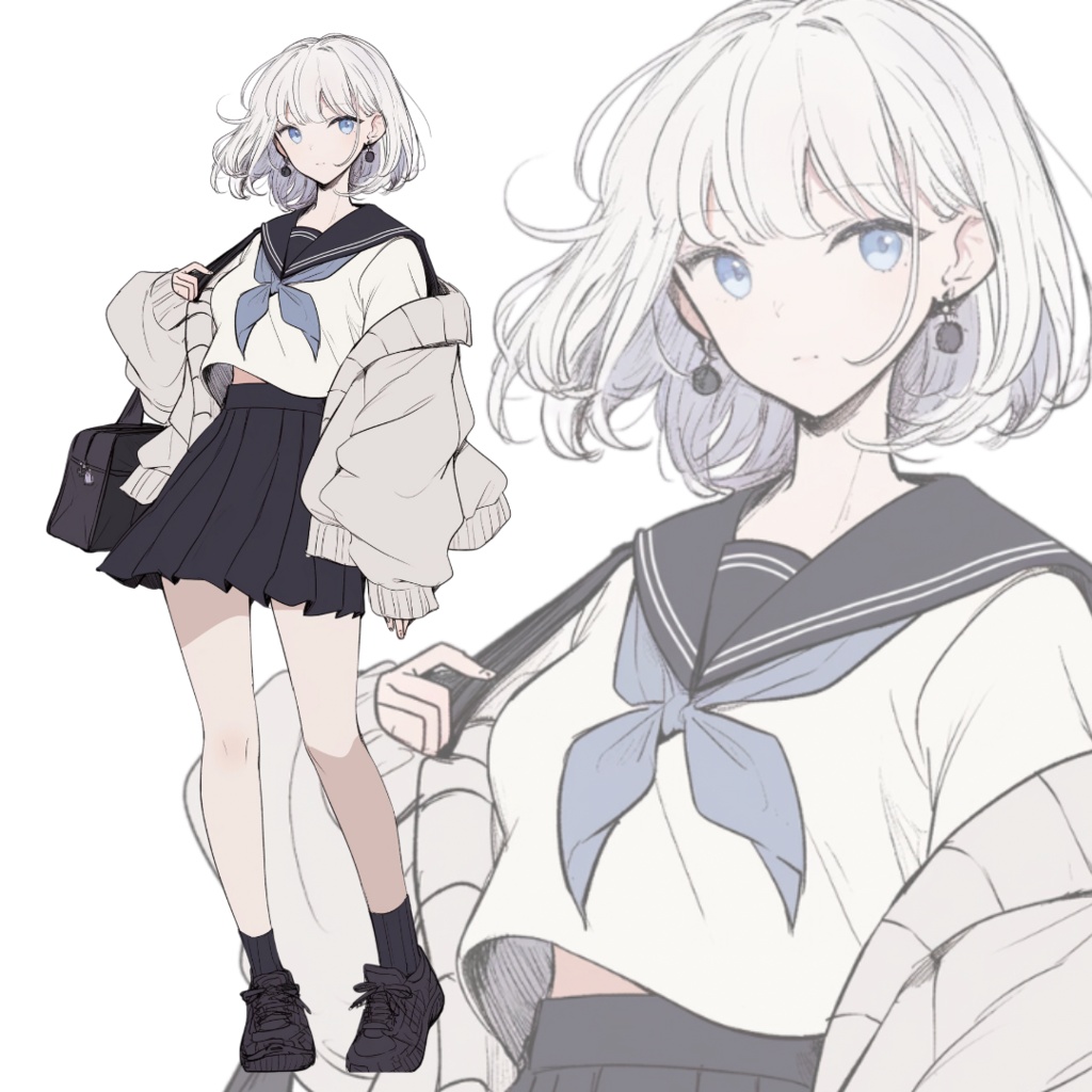 立ち絵素材116 セーラー服 女の子