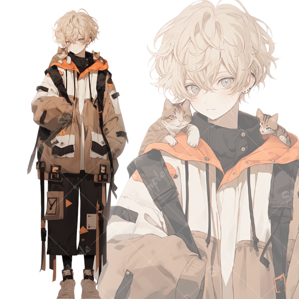 立ち絵素材121 私服 猫 男の子
