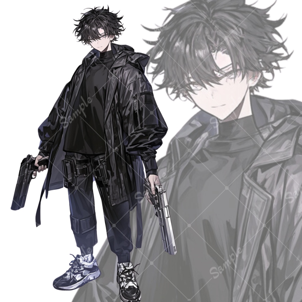 立ち絵素材122 二丁拳銃 男