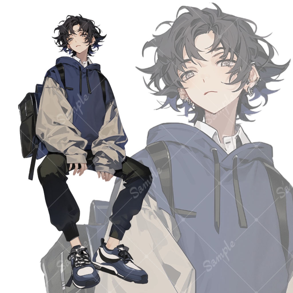 立ち絵素材130 私服 学生 男の子