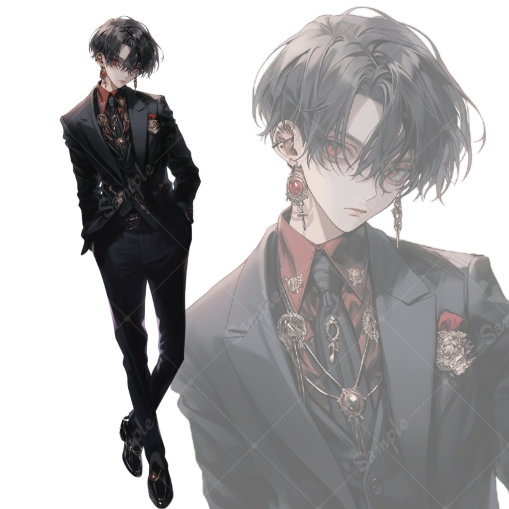 立ち絵素材134 スーツ 男性