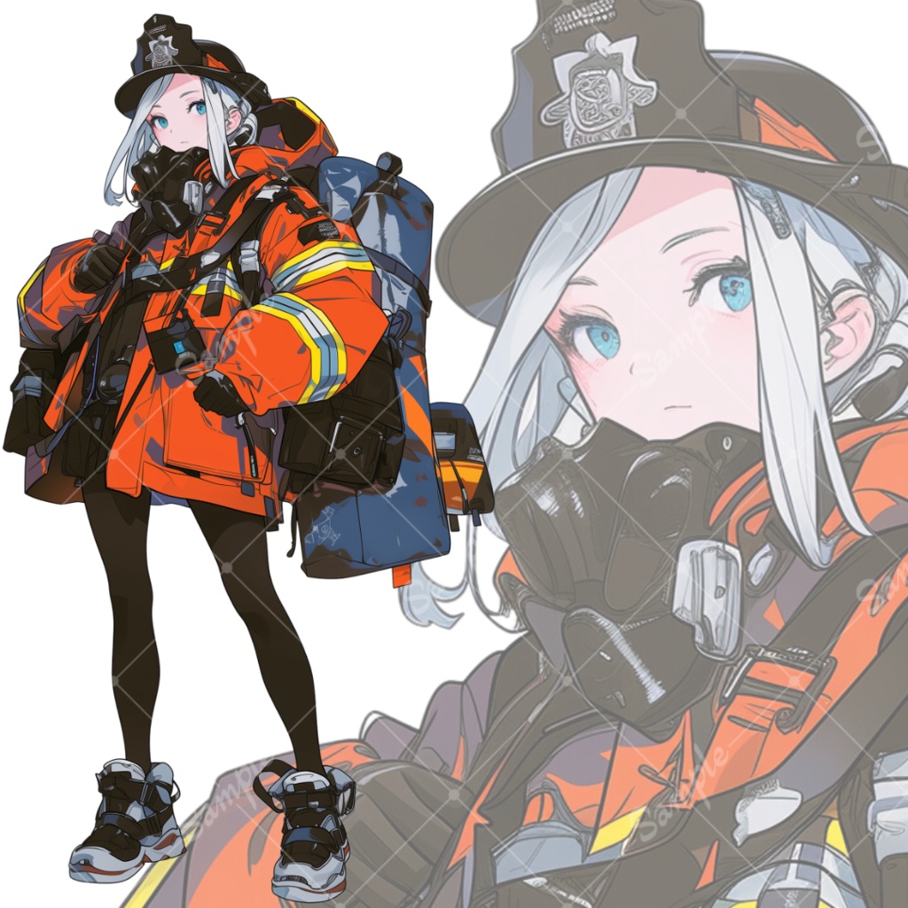 立ち絵素材148 消防士 女の子