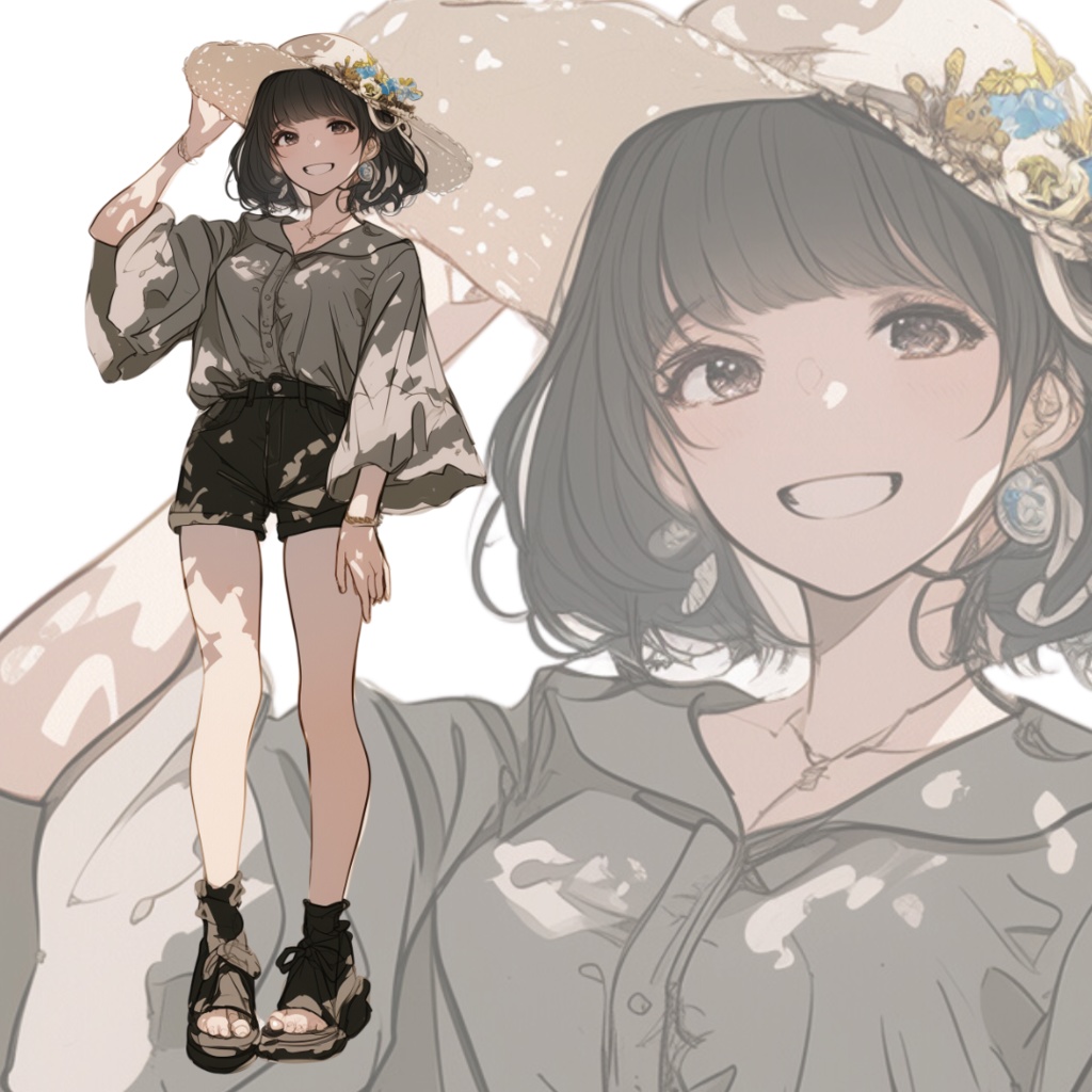立ち絵素材173 夏服 女の子