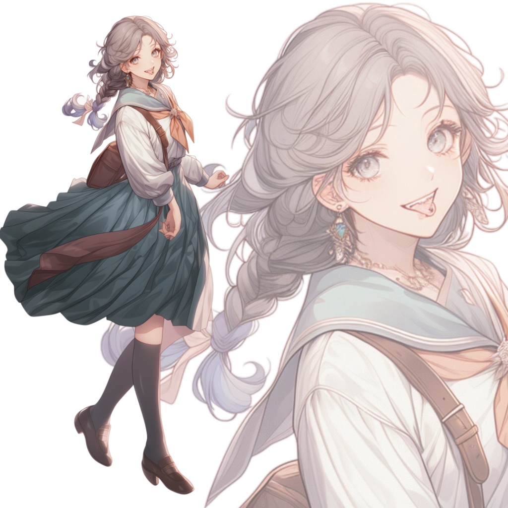 立ち絵素材188 セーラー服 女子高生
