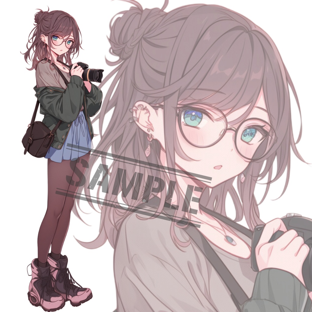 立ち絵素材215 私服 カメラ 女の子
