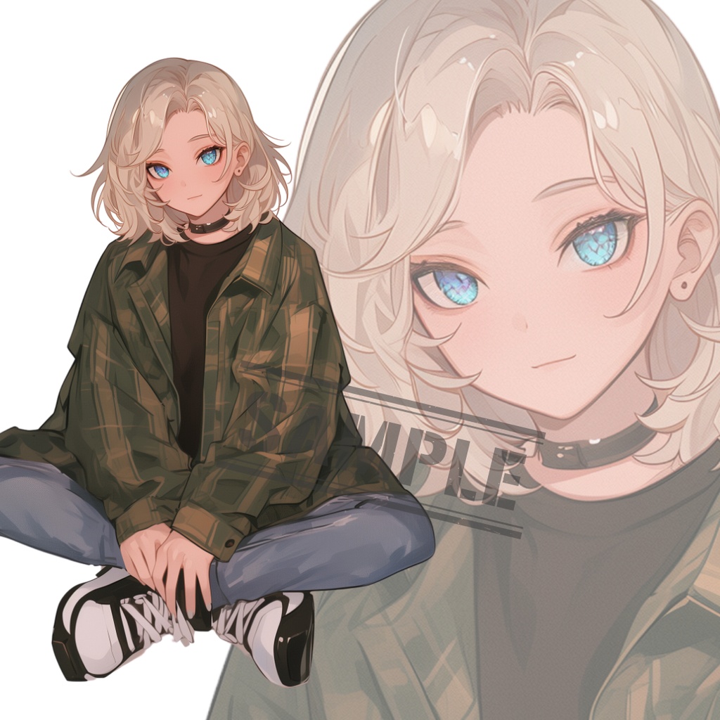 立ち絵素材224 私服 金髪 男の子
