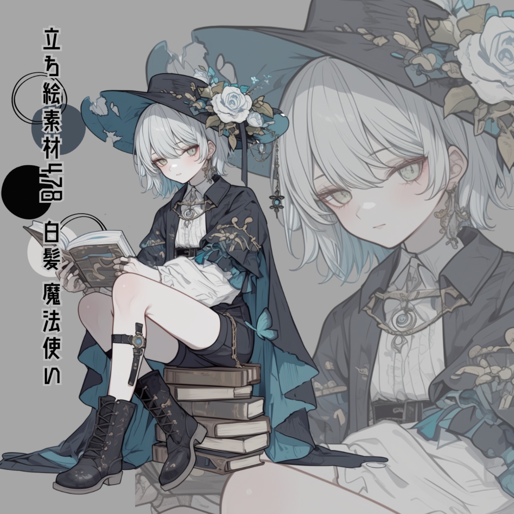 立ち絵素材478 白髪 魔法使い