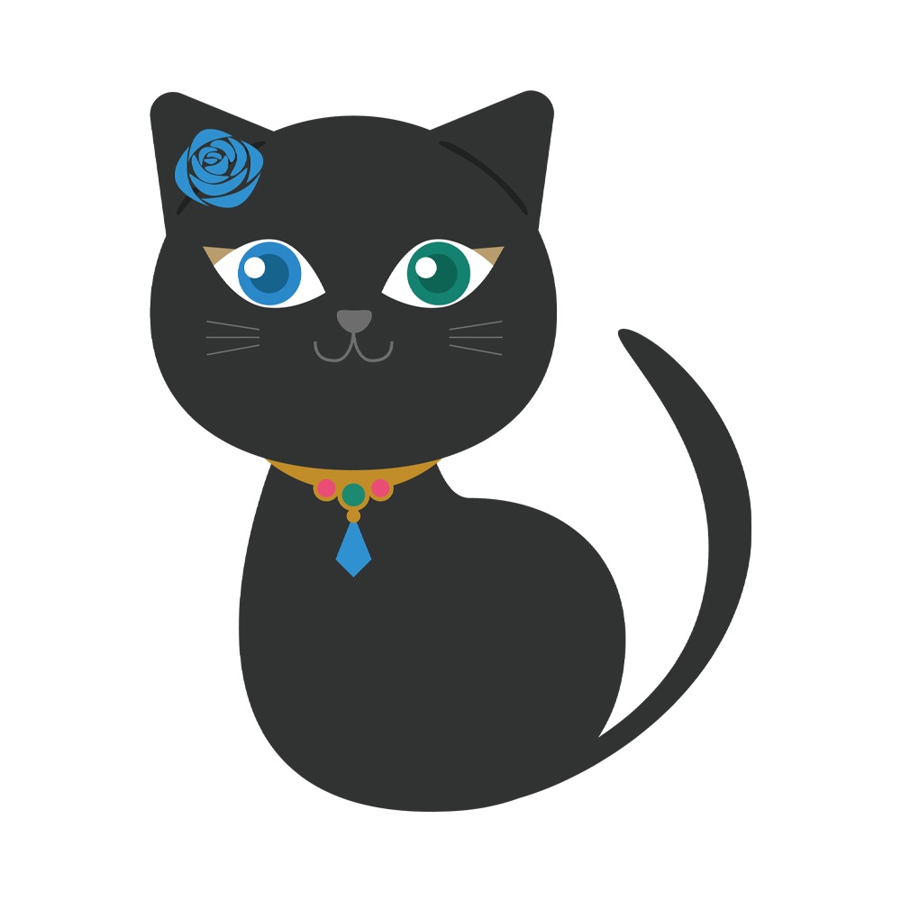 【アクキー】黒猫ブルーローズ