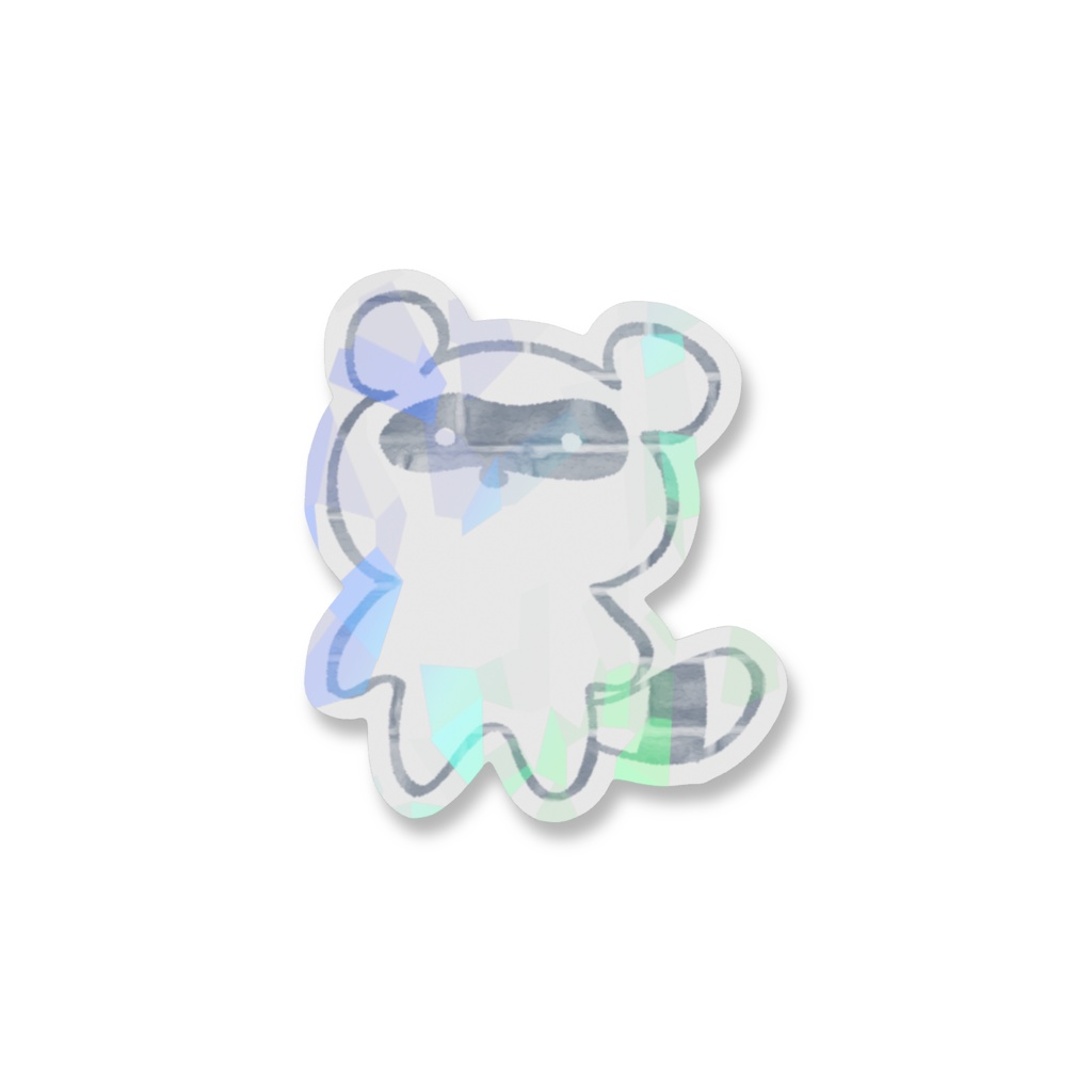 スーパーキラキラ黒狸さんステッカー