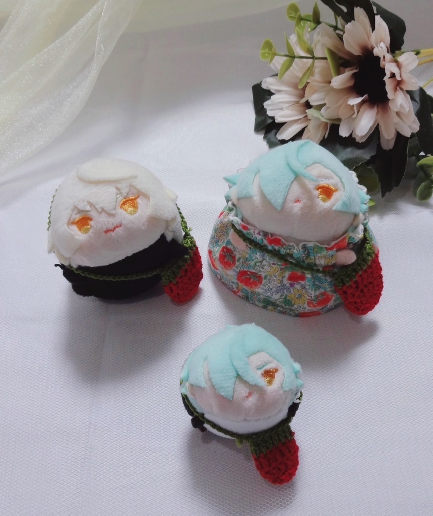 もちマスお洋服 いちご柄ワンピース、シャツ、バッグ