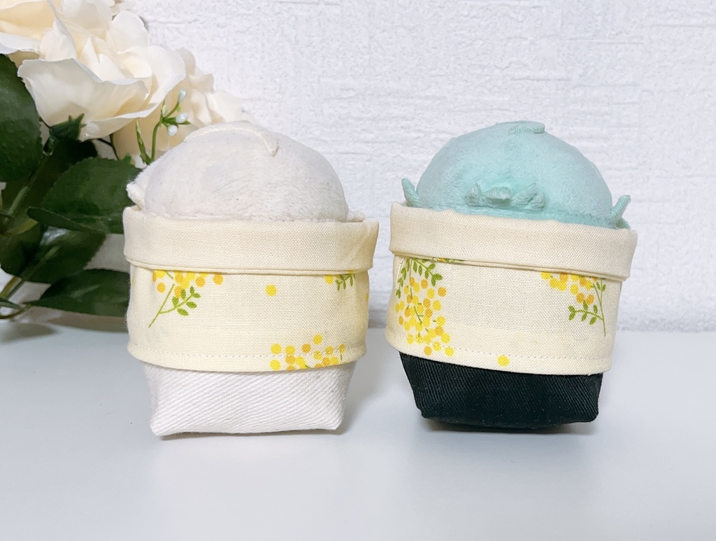 もちマスお洋服 ミモザ柄