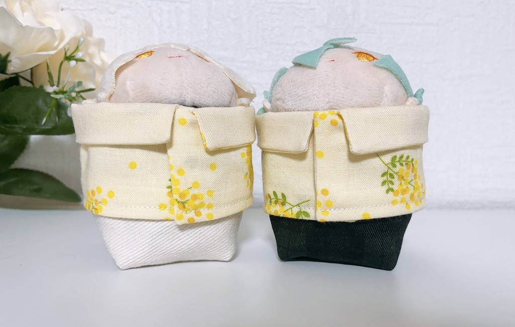 もちマスお洋服 ミモザ柄