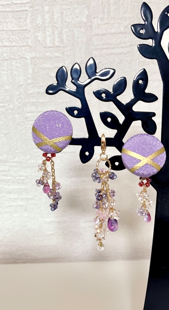 もちマス用 藤の花のアクセサリー