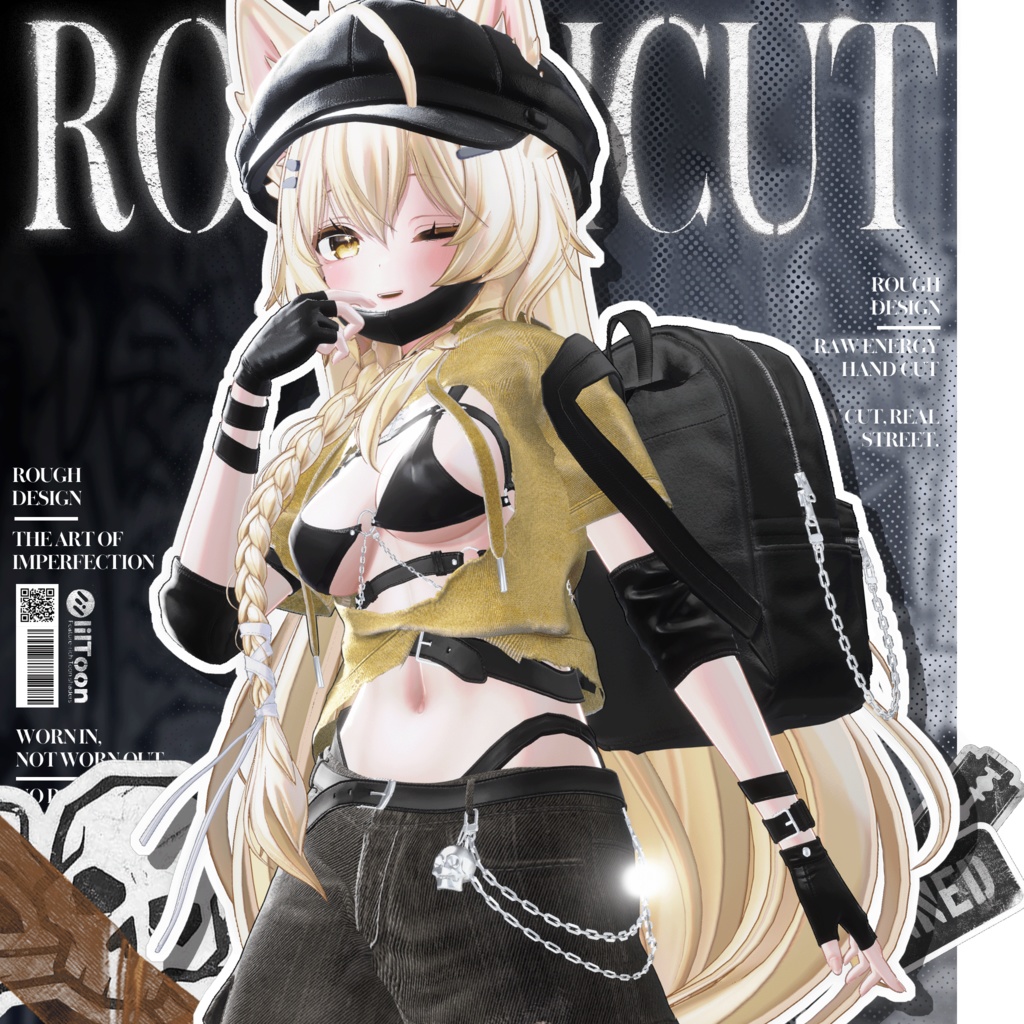 🖤 SALE! まよ対応追加!【14アバター対応】ROUGHCUT【VRChat向け衣装モデル】🖤