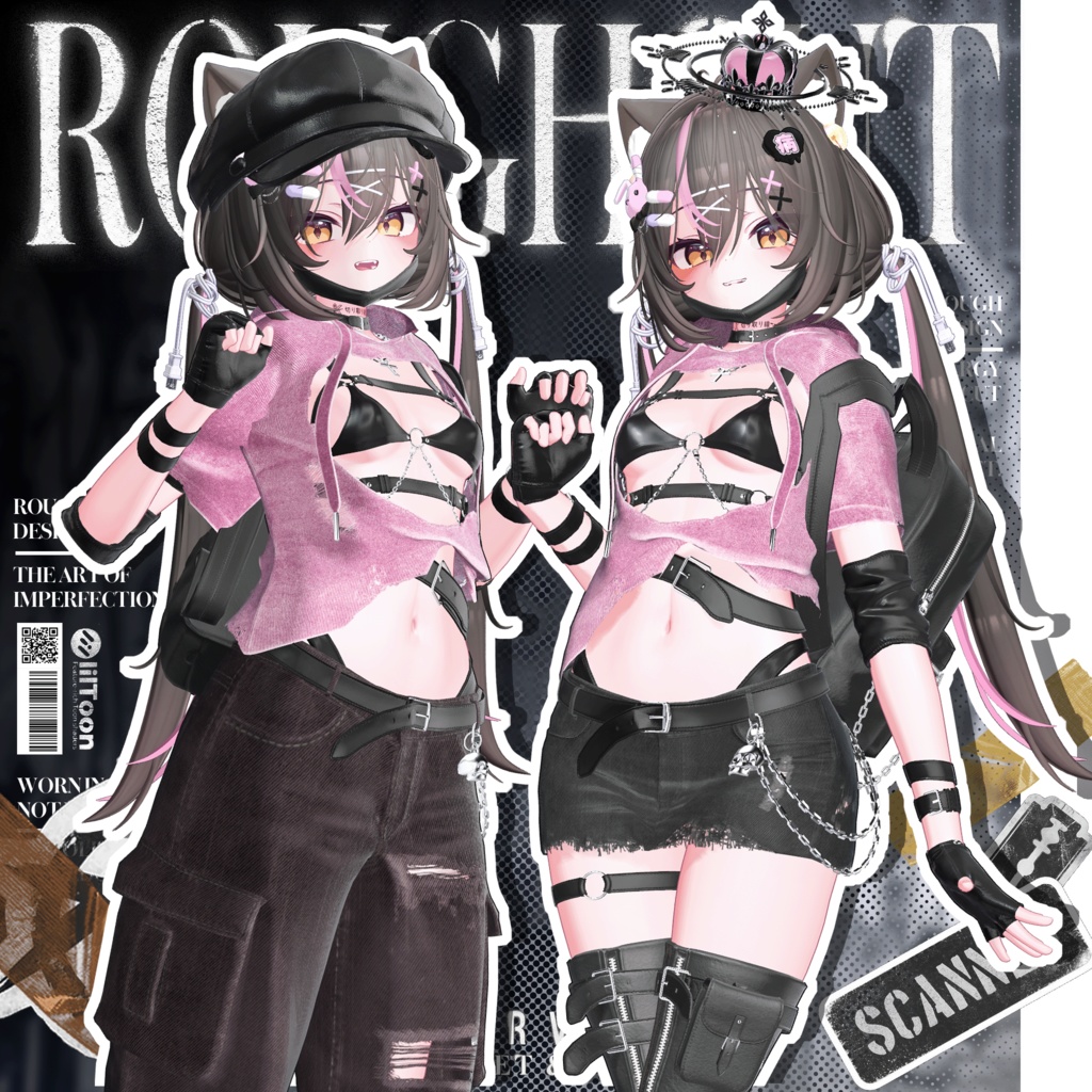 🖤SALE! 【13アバター対応】ROUGHCUT【VRChat向け衣装モデル】🖤