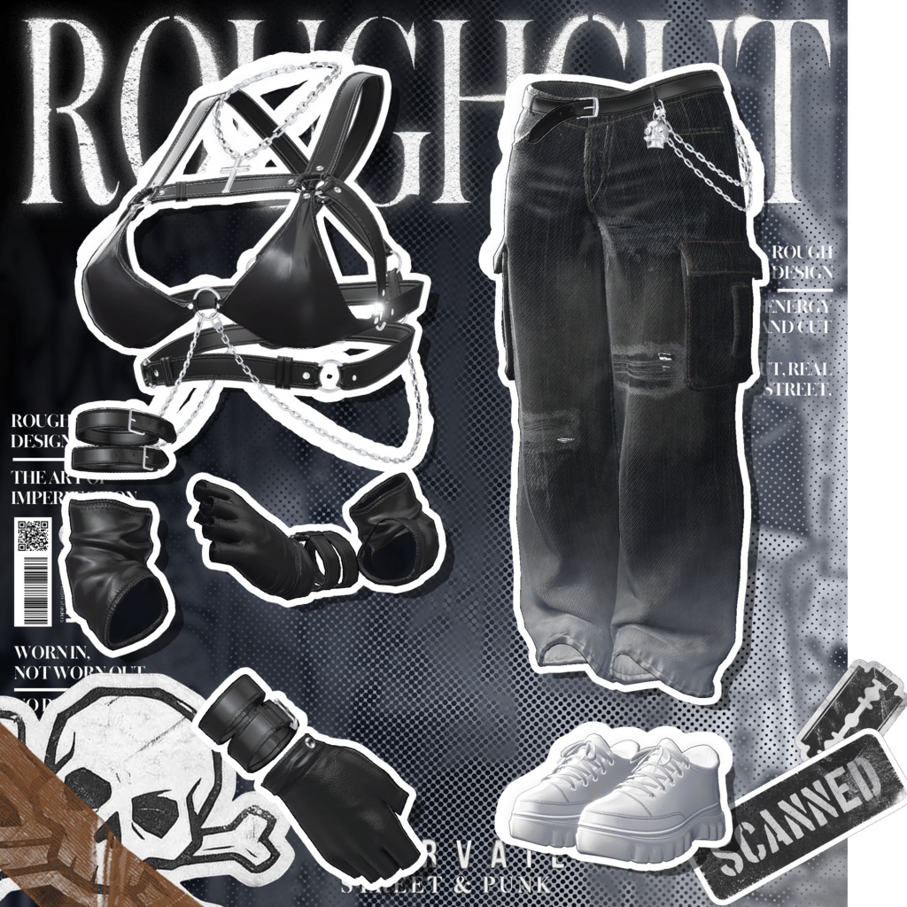 🖤SALE! 【13アバター対応】ROUGHCUT【VRChat向け衣装モデル】🖤