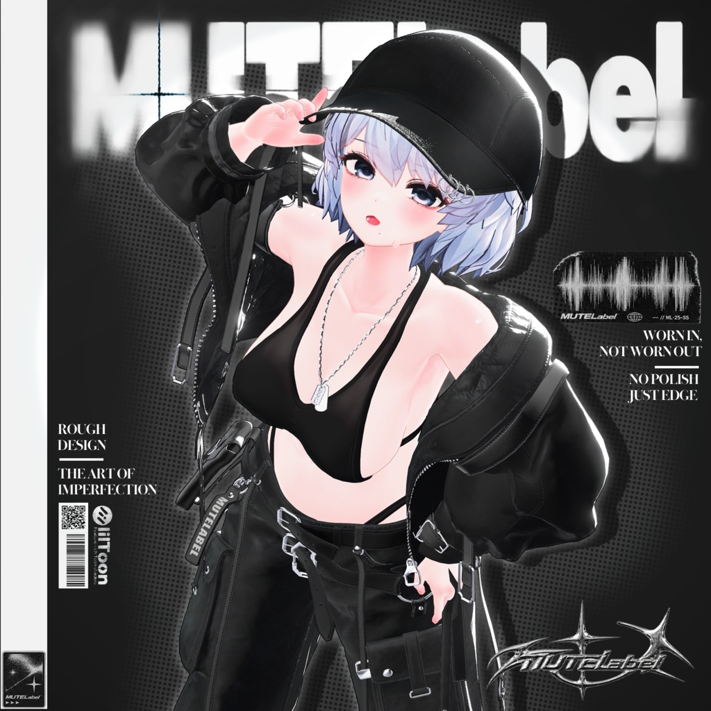 🖤【FREE MISAKI/KUMALY】【14アバター対応】MUTELabel【VRChat向け衣装モデル】🖤
