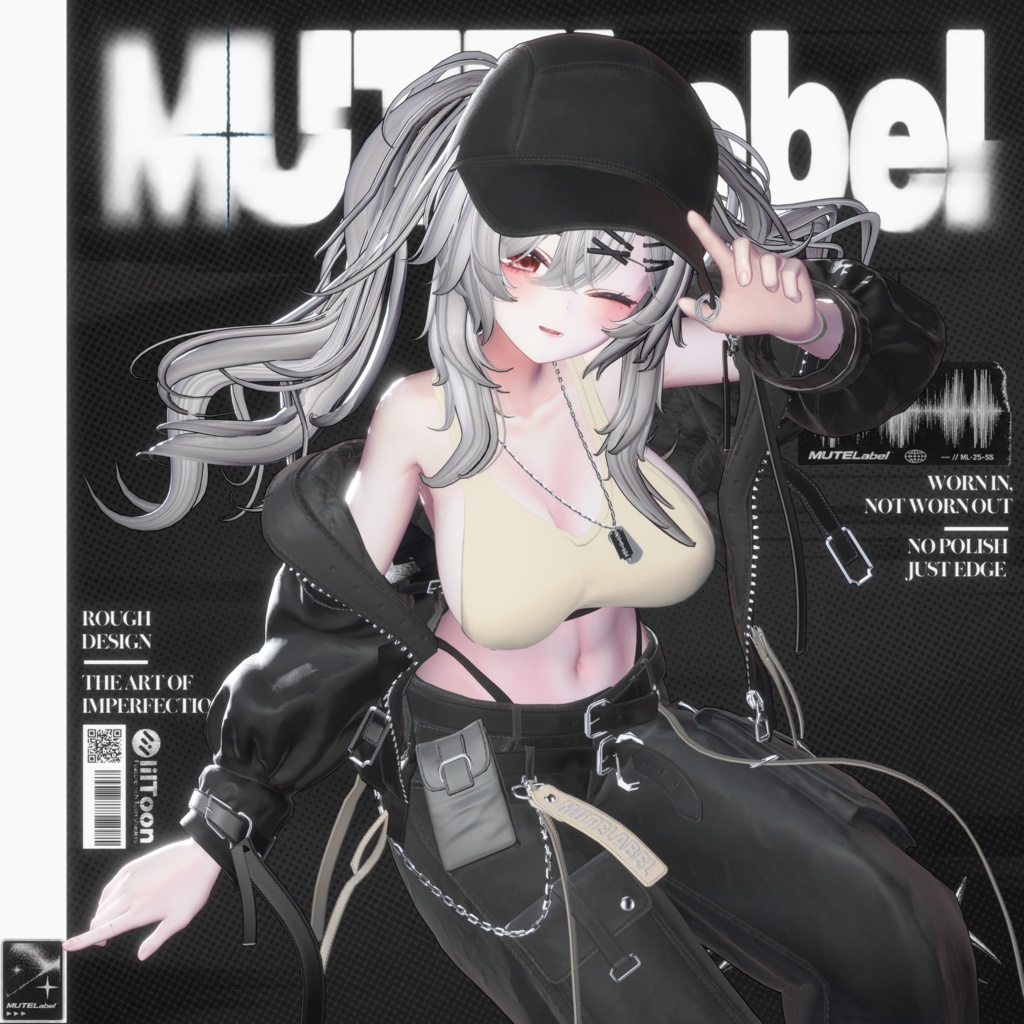 🖤【FREE MISAKI/KUMALY】【14アバター対応】MUTELabel【VRChat向け衣装モデル】🖤