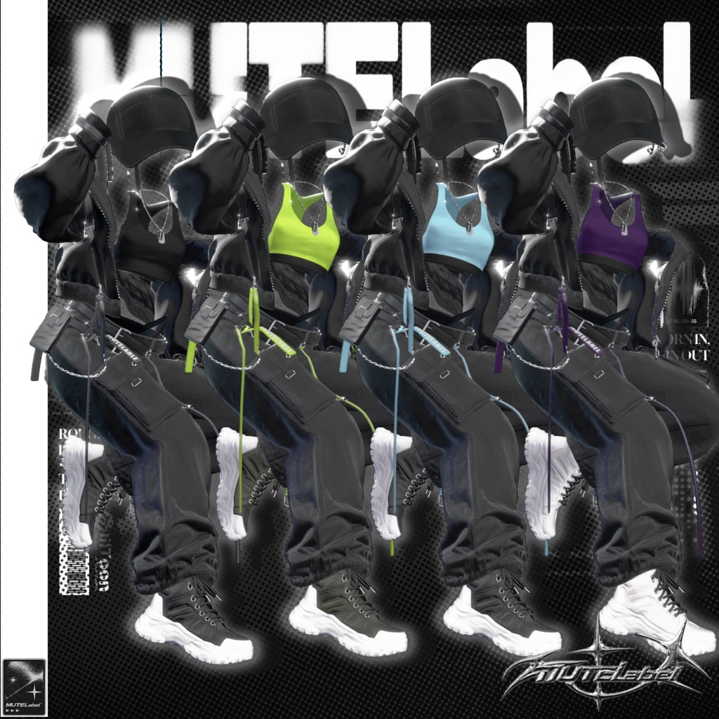 🖤【FREE MISAKI/KUMALY】【14アバター対応】MUTELabel【VRChat向け衣装モデル】🖤