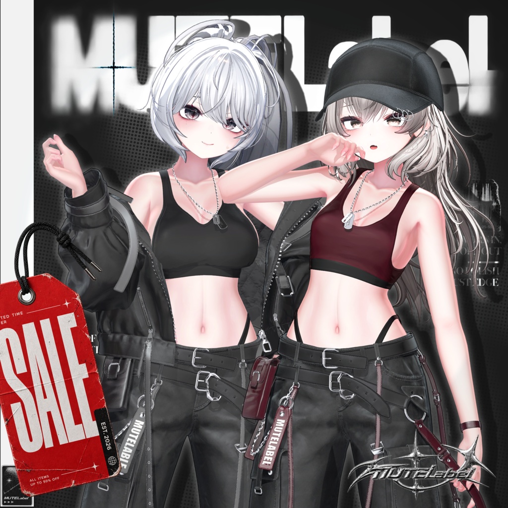 🖤【FREE MISAKI/KUMALY】【14アバター対応】MUTELabel【VRChat向け衣装モデル】🖤
