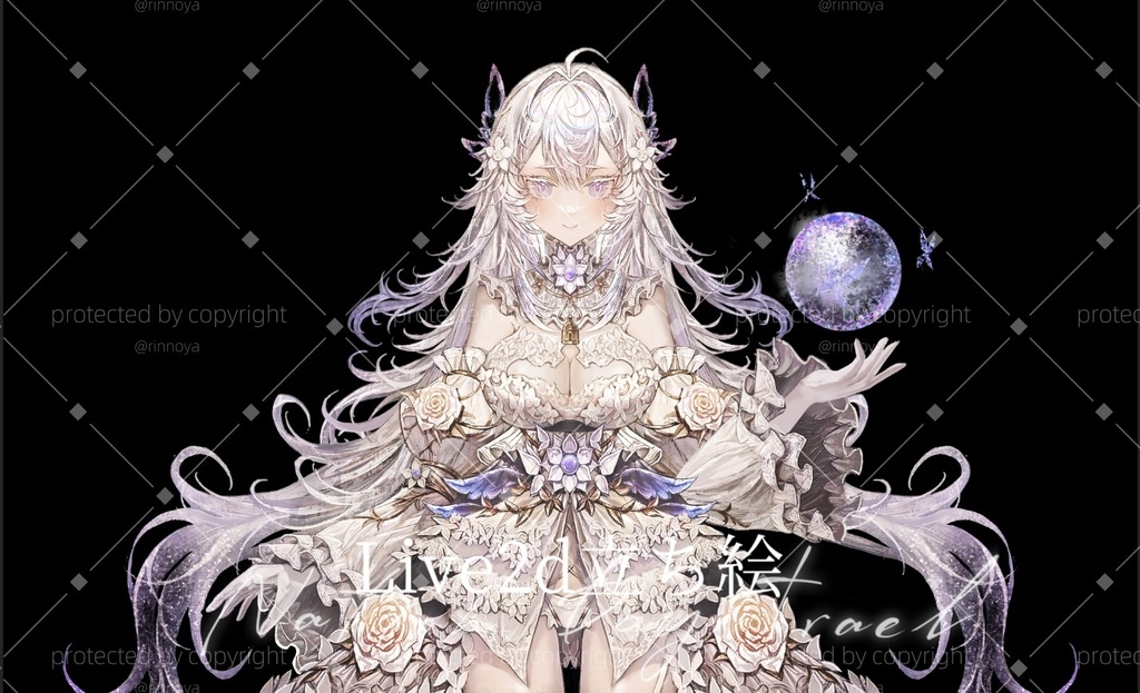 【1点限定】Live2D立ち絵 白髪エルフの姫 高解像度 パーツ分け済み