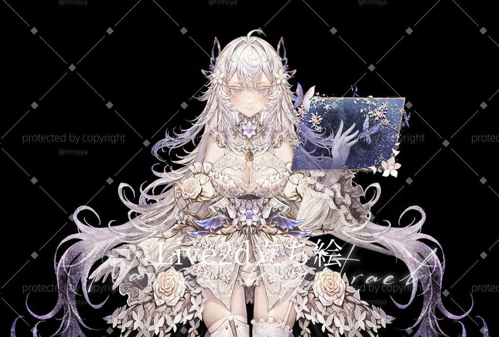 【1点限定】Live2D立ち絵 白髪エルフの姫 高解像度 パーツ分け済み