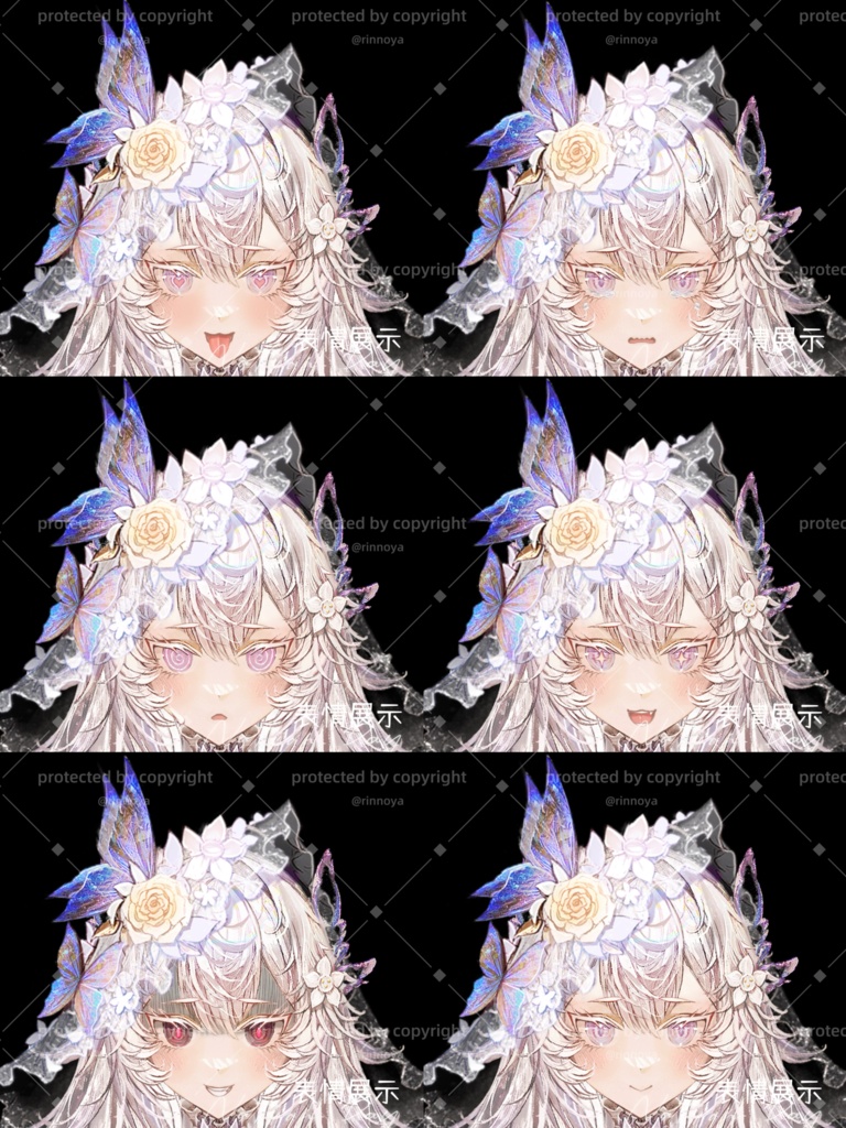 【1点限定】Live2D立ち絵 白髪エルフの姫 高解像度 パーツ分け済み