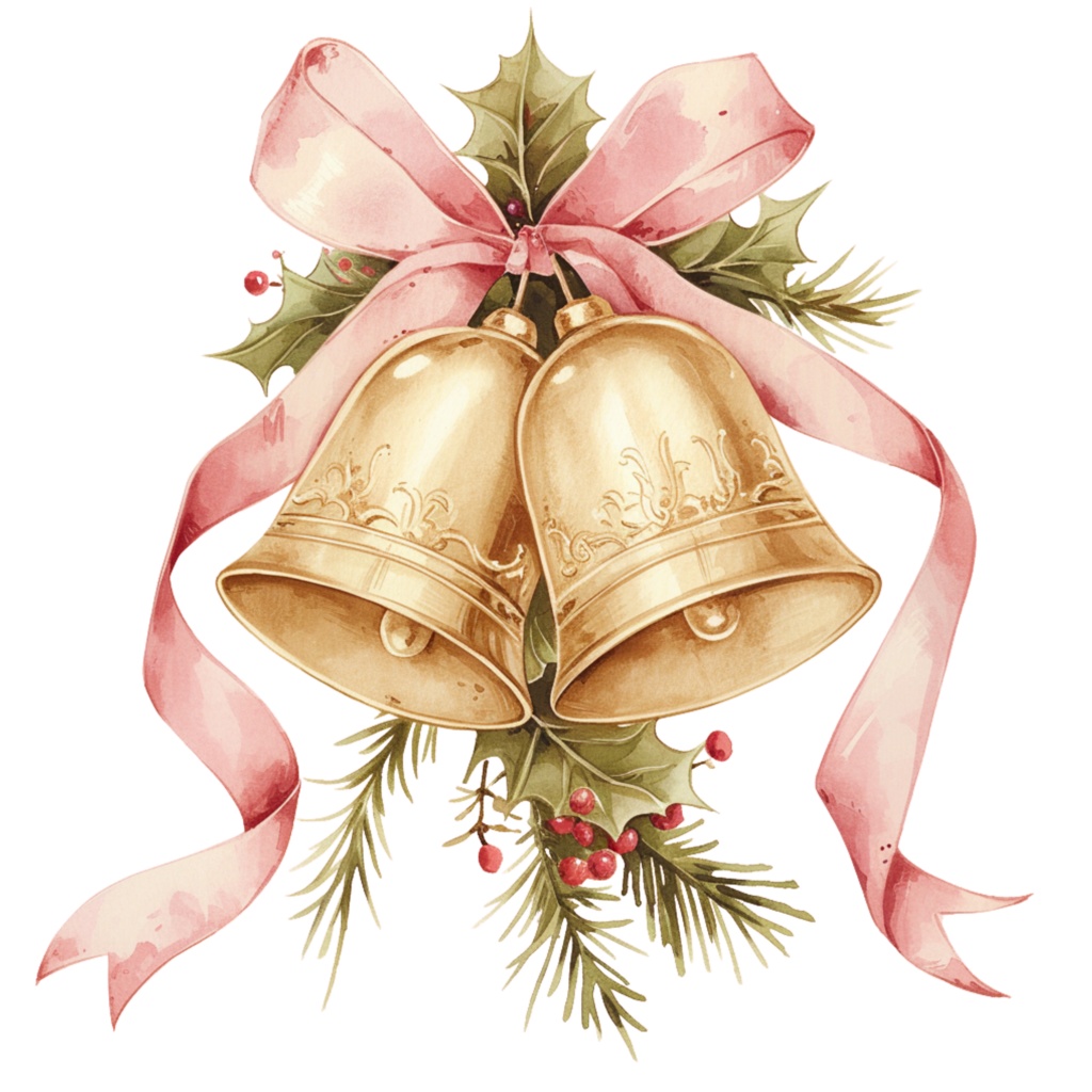 水彩風アンティーク調クリスマスクリップアートセット(全20点・背景透過PNG/商用利用可)