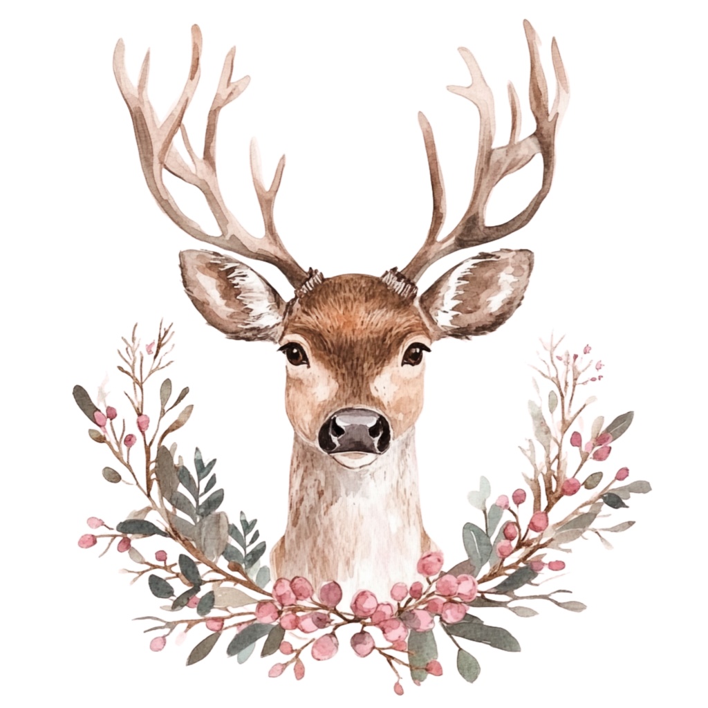 水彩風アンティーク調クリスマスクリップアートセット(全20点・背景透過PNG/商用利用可)