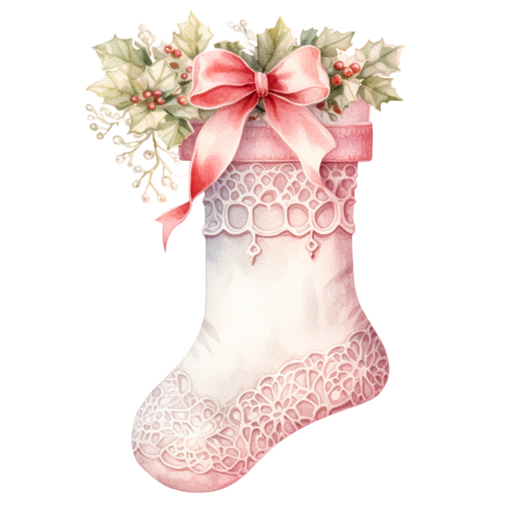 水彩風アンティーク調クリスマスクリップアートセット(全20点・背景透過PNG/商用利用可)