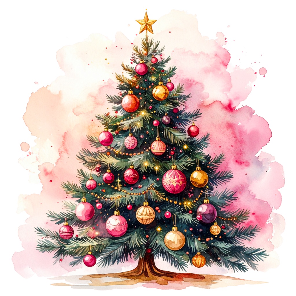 水彩風アンティーク調クリスマスクリップアートセット(全20点・背景透過PNG/商用利用可)