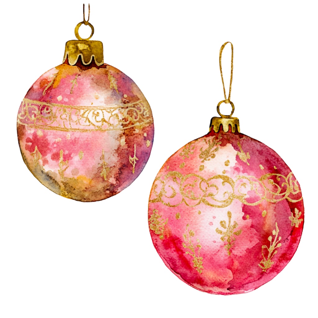 水彩風アンティーク調クリスマスクリップアートセット(全20点・背景透過PNG/商用利用可)