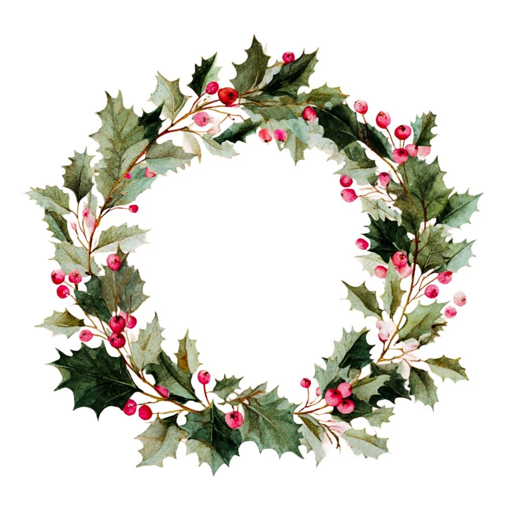 水彩風アンティーク調クリスマスクリップアートセット(全20点・背景透過PNG/商用利用可)