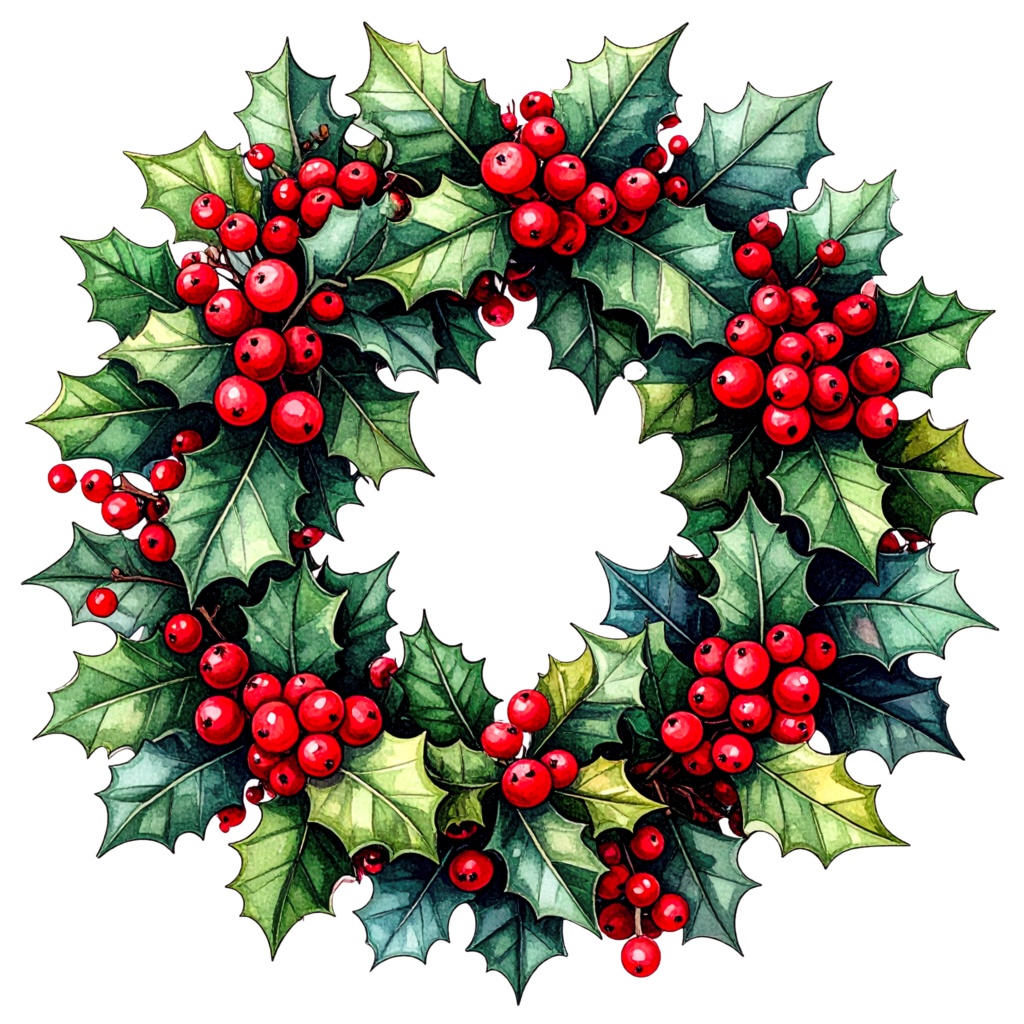 水彩風アンティーク調クリスマスクリップアートセット(全20点・背景透過PNG/商用利用可)