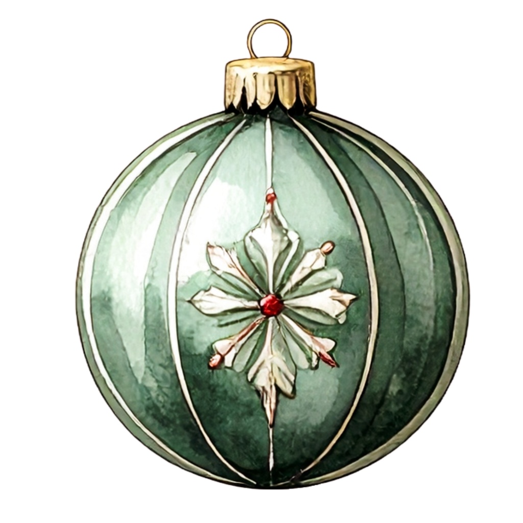 水彩風アンティーク調クリスマスクリップアートセット(全20点・背景透過PNG/商用利用可)